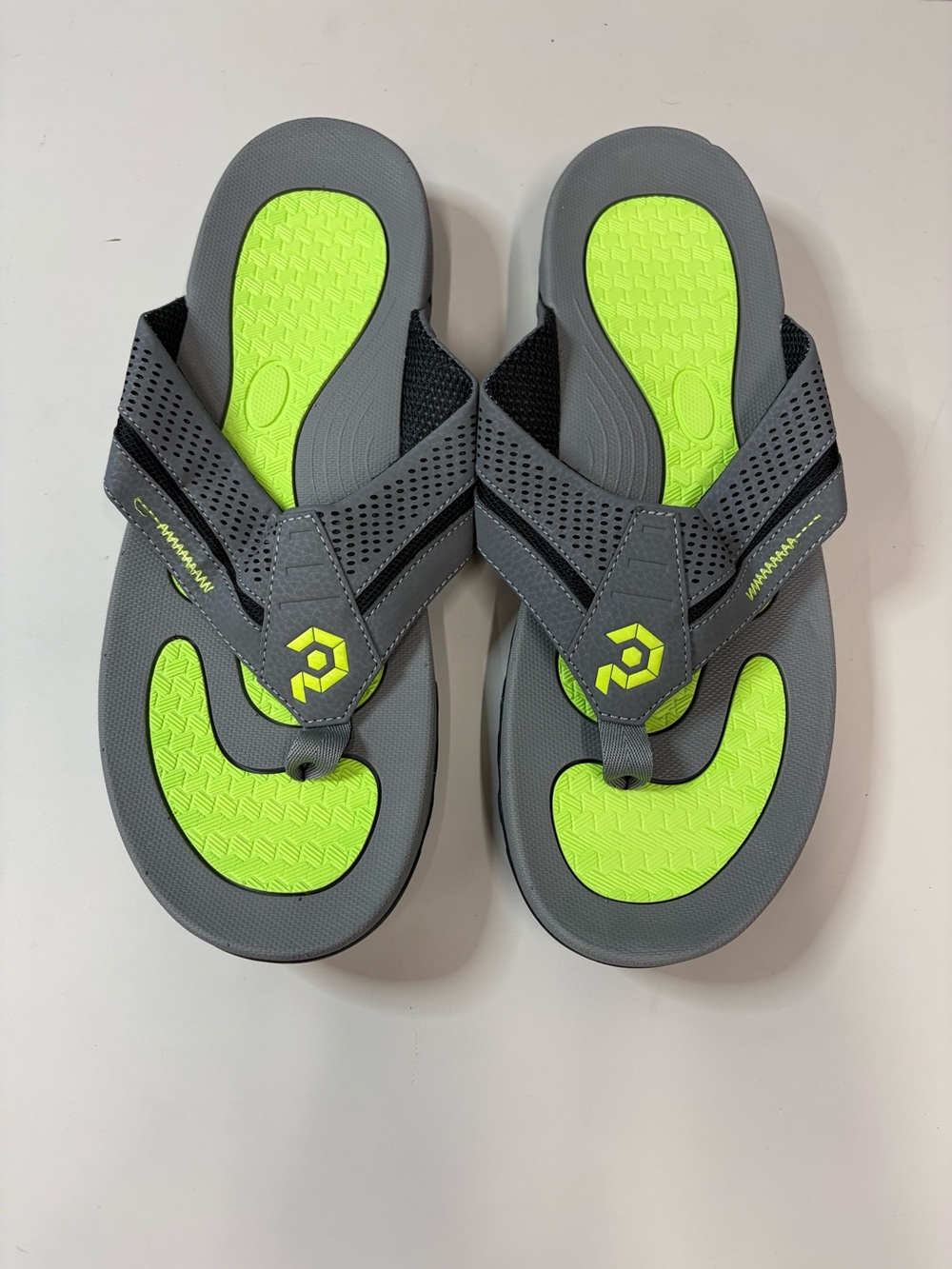 Monaco Black & Neon Green Athletic Sandals
